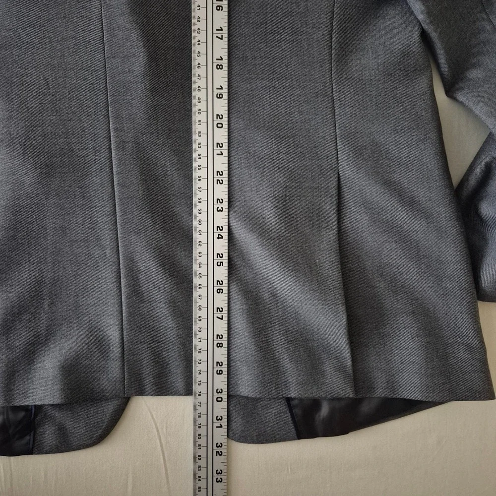 Banana Republic Mens 46R Slim Fit Sharkskin‎ Blazer Grey Sport Coat 532458